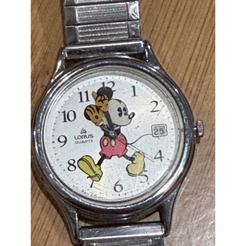 Vintage Lorus Disney Mickey Mouse Watch V516-6A00 | For Parts or Repair ONLY